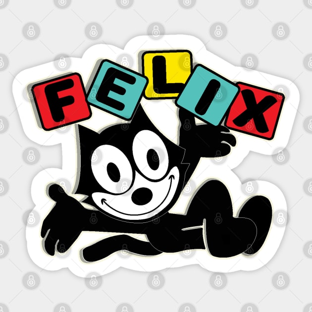 Felix Cat Comics Retro Future Atomic Age TV in Joyful Design Sticker by VogueTime